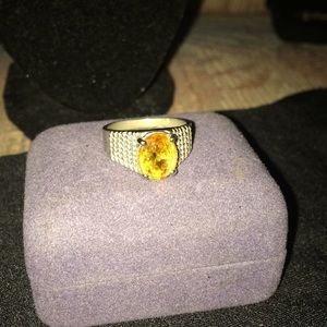 Sterling yellow citrine ring size 6.5 vintage